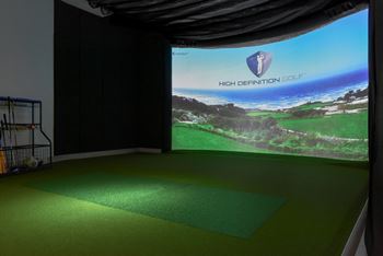 Multi-sport simulator at The Hallon luxury apartments in Hopkins, MN